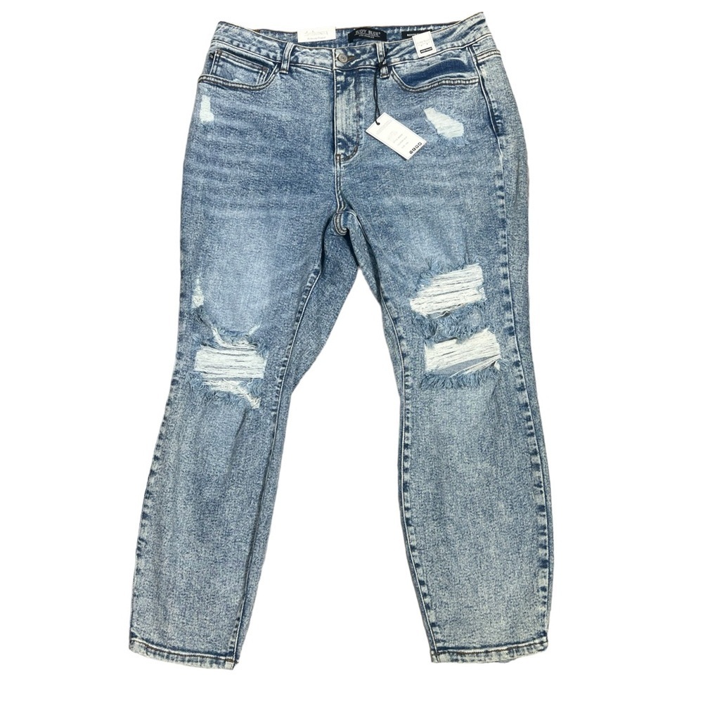 Judy Blue Medium Acid Wash High Rise Boyfriend Jeans plus size 16W - Picture 4 of 12